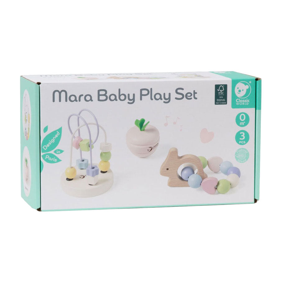 Klassiker World World Wooden Baby Play Set Mara, 3dlg.