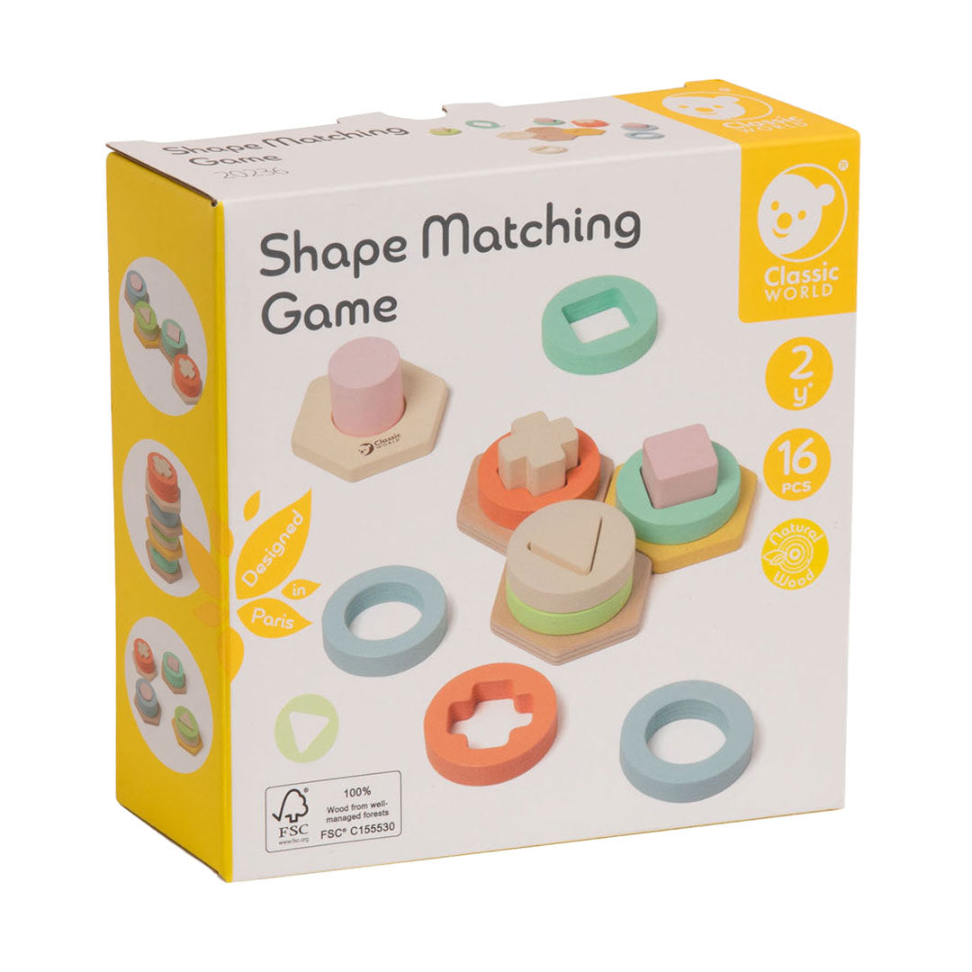 Klassisches Welt-Holzformen-Matching-Spiel