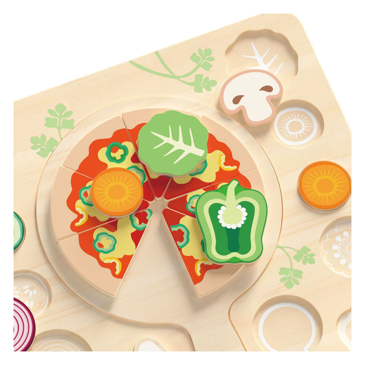 Classic World Holzspielzeug Formpuzzle Pizza 22 Teile pädagogisch.