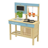 Classic World Outdoor-Spielküche aus Holz mit Zubehör, 7-teilig.