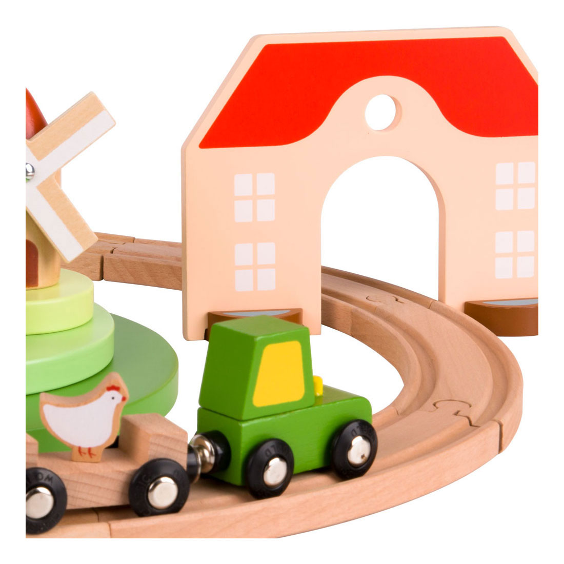 Classic World Holzeisenbahn-Spielset, 28-teilig.