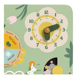 Klassische Welt-Lernuhr aus Holz im Vintage-Stil mit Kalender