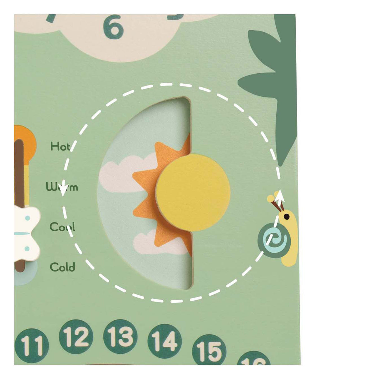 Klassische Welt-Lernuhr aus Holz im Vintage-Stil mit Kalender