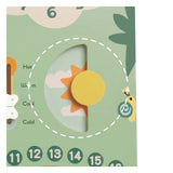 Klassische Welt-Lernuhr aus Holz im Vintage-Stil mit Kalender
