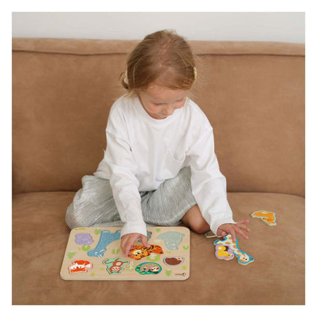 Klassisches Welt-Holztier-Puzzle, Lernspielzeug, 10 Teile.