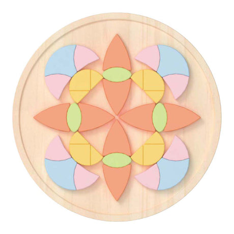 Klassisches Welt-Mandala-Puzzle aus Holz in Blumenform, Montessori-Spielzeug