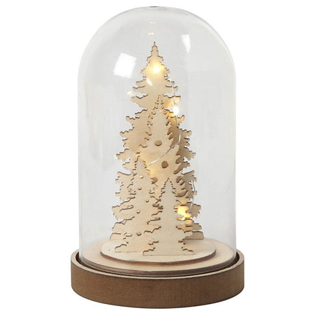 Creativ Company Glasglocke auf Holzsockel, 18cm