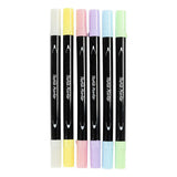 Creativ Company Textilmarker, Strichstärke 2,3 + 3,6 mm, Pastellfarben, 6 Stück 1 Box