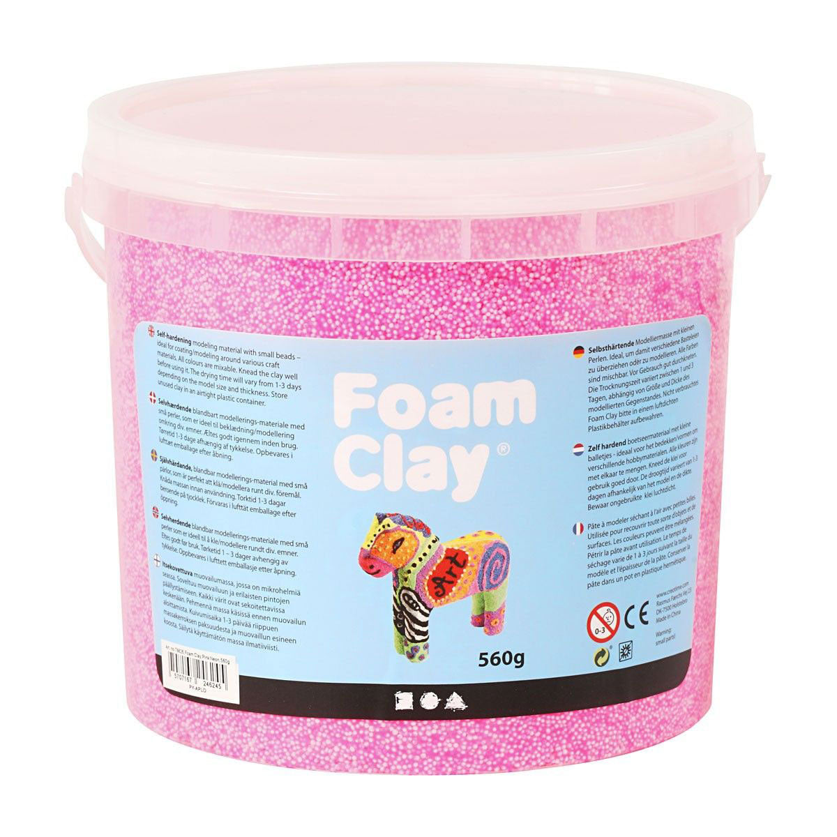 Foam clay - neon pink, 560gr.