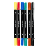 Creativ Company Textilmarker, Strichstärke 2,3 + 3,6, Standardfarben, 6 Stück 1 Box