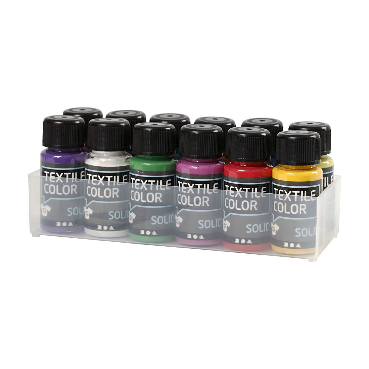 Creativ Company deckende Textilfarbe – Set mit 12 Farben, 50 ml