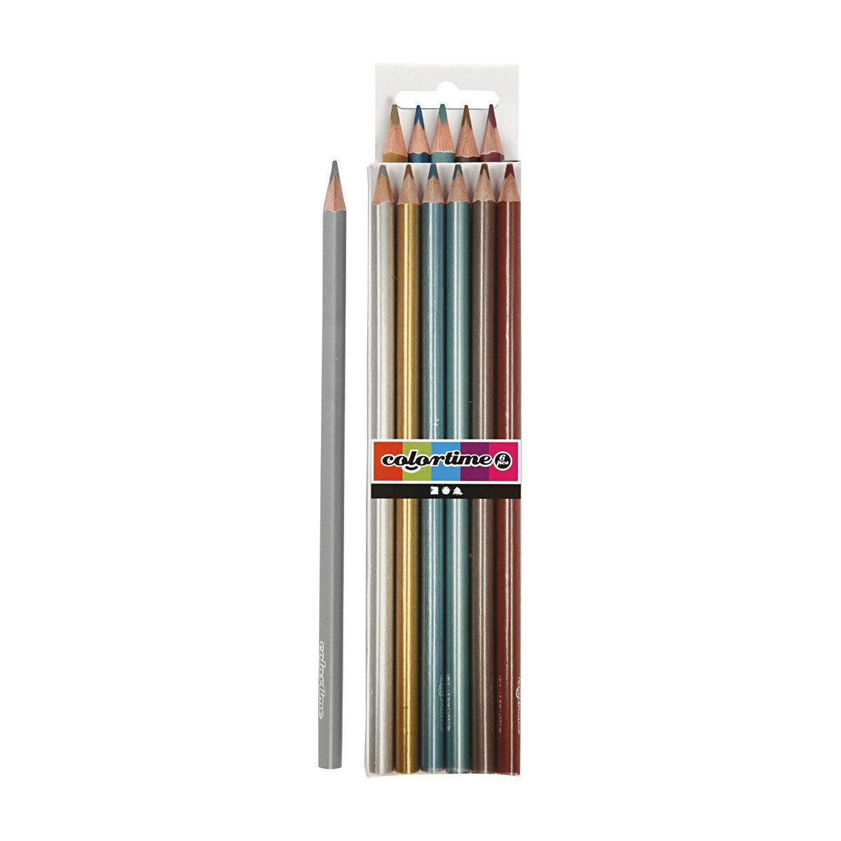 Triangular colored pencils - Metallic, 6st.