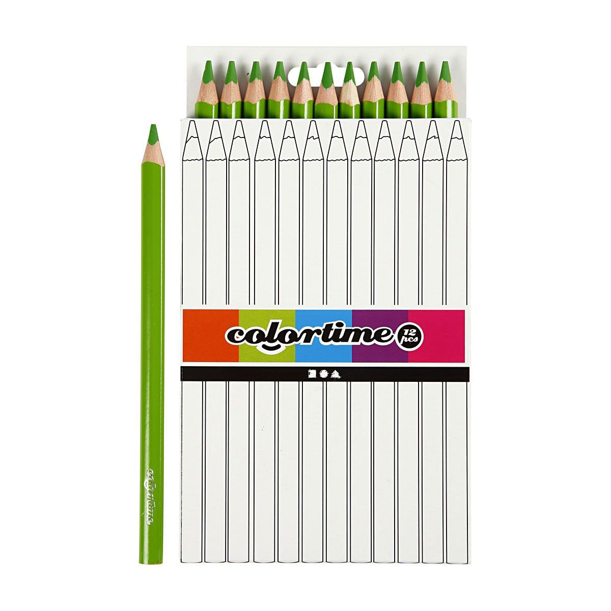 Triangular Jumbo Colored Pencils - Light Green, 12st.