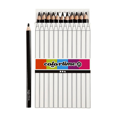 Creativ Company dreieckige Jumbo-Buntstifte – schwarz, 12 Stück.
