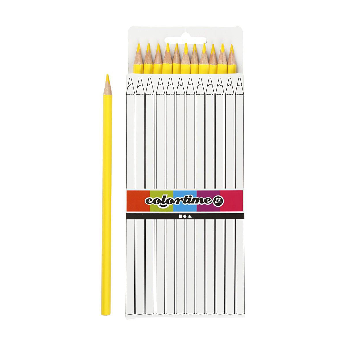 Triangular colored pencils - yellow, 12st.