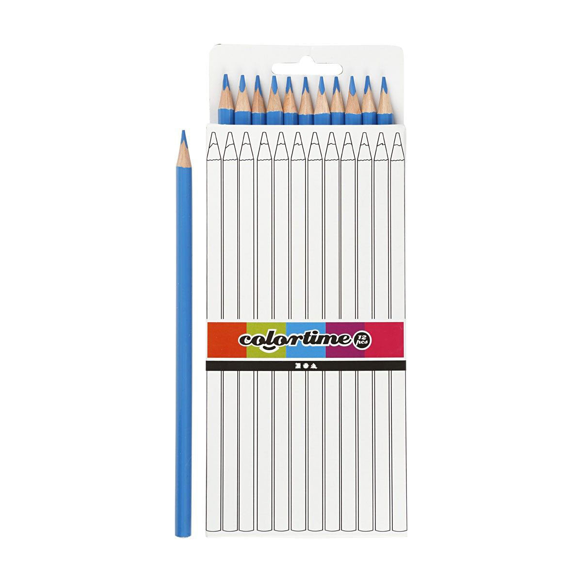 Triangular colored pencils - light blue, 12st.