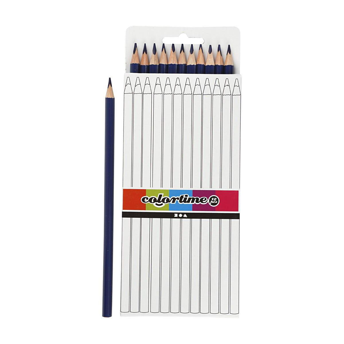 Triangular colored pencils - dark blue, 12st.