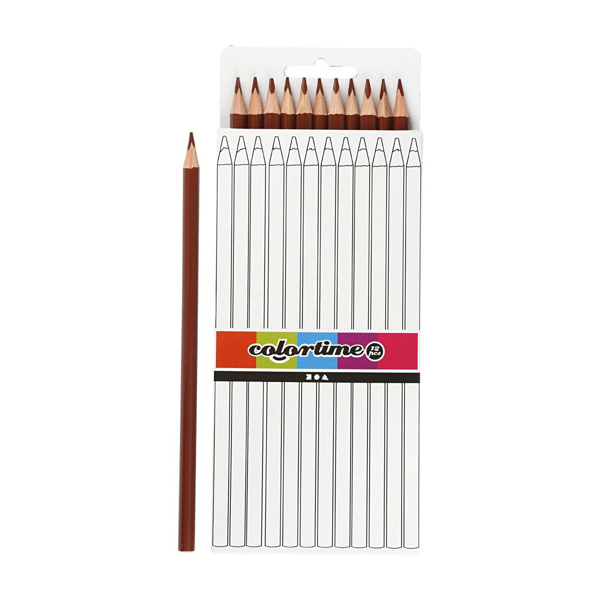 Triangular colored pencils - Brown, 12st.