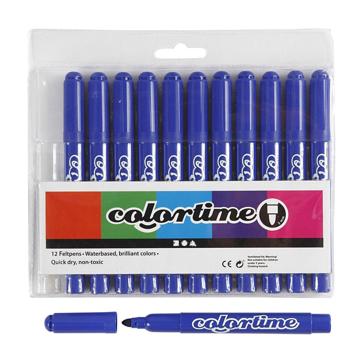 Creativ Company Blue Markers, 12st.