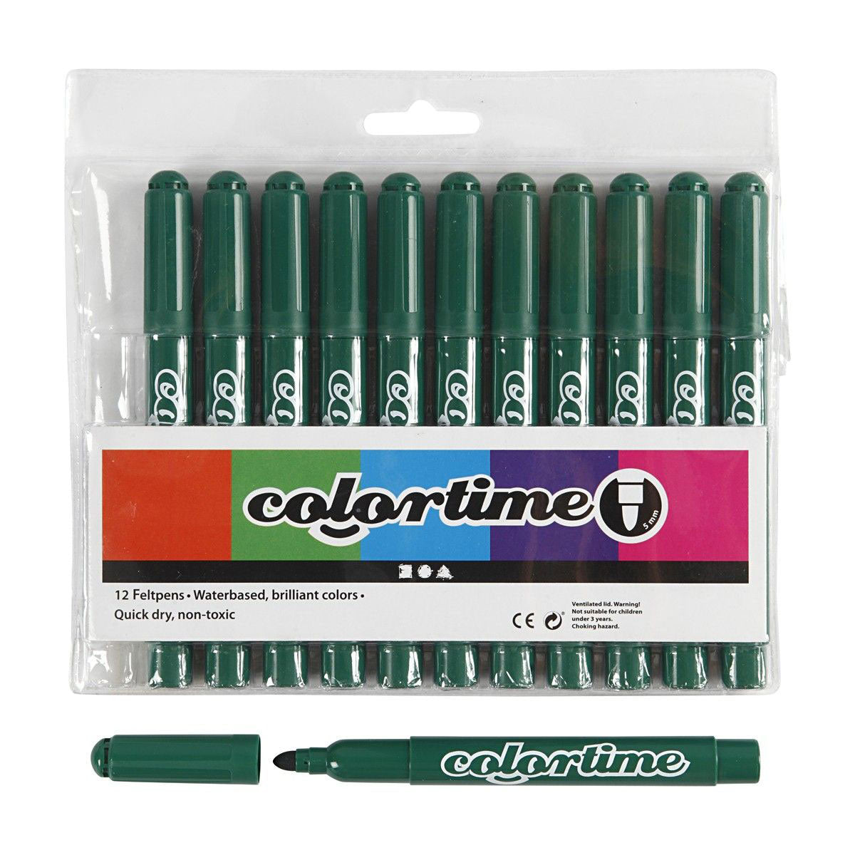 Creativ Company Dark green markers, 12st.