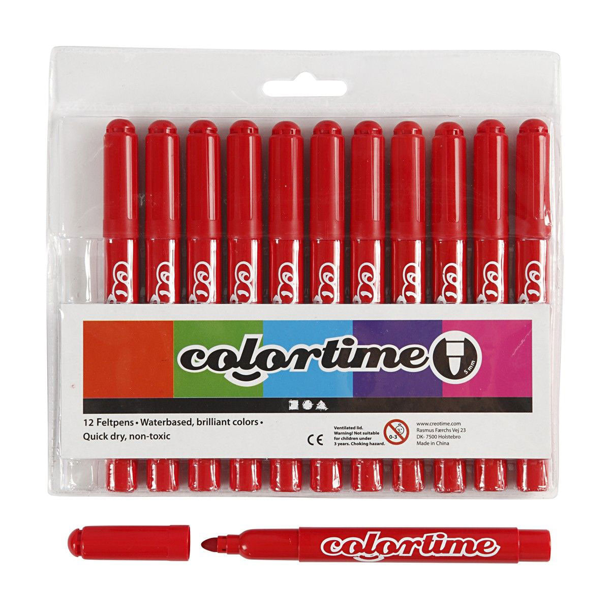 Creativ Company rote Jumbo-Marker, 12 Stk.