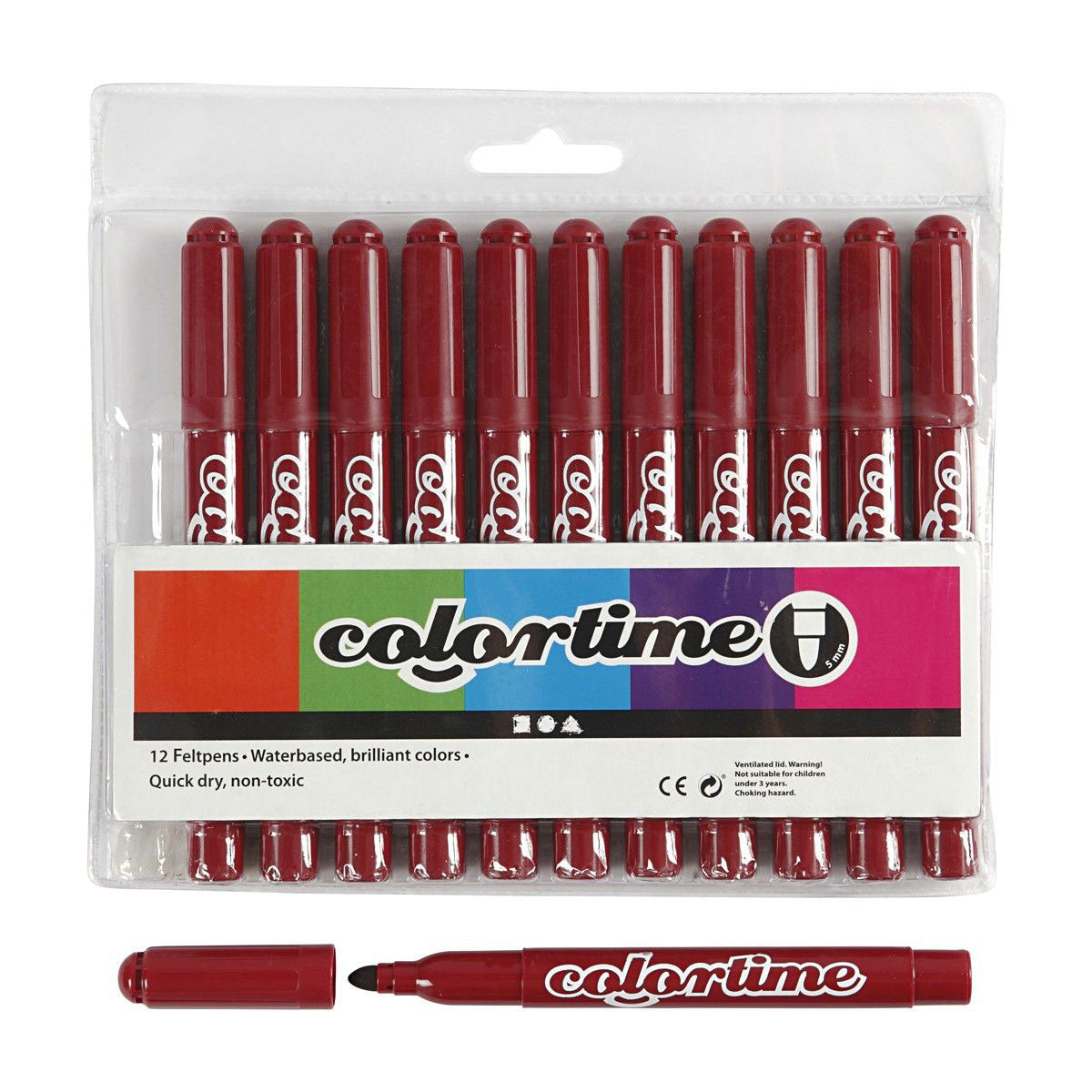 Creativ Company weinrote Jumbo-Marker, 12 Stk.