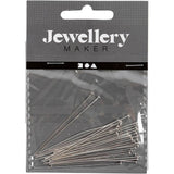 Creativ Company Kopfnadel, L: 50 mm, versilbert, 30 Stück 1 Box