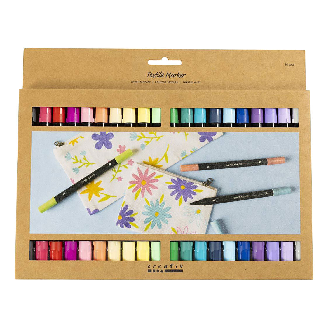 Doppelseitige Stoffmarker von Creativ Company – zusätzliche Farben, 20 Stück.