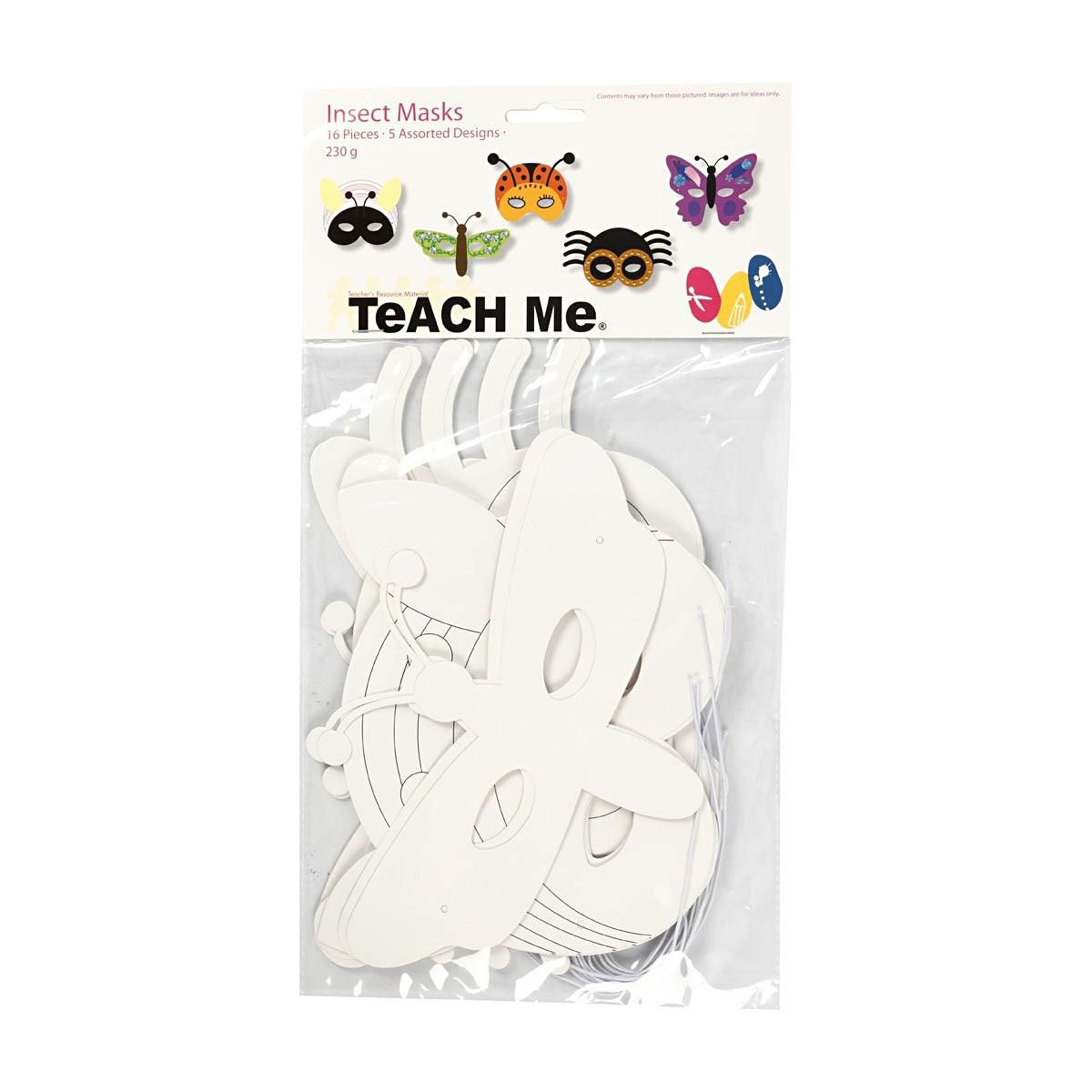 Creotime https: www.cchobby.nl Insektenmasken-h-14-17-cm-w-19-5-23-cm-230-gr-white-16-piece-1-box