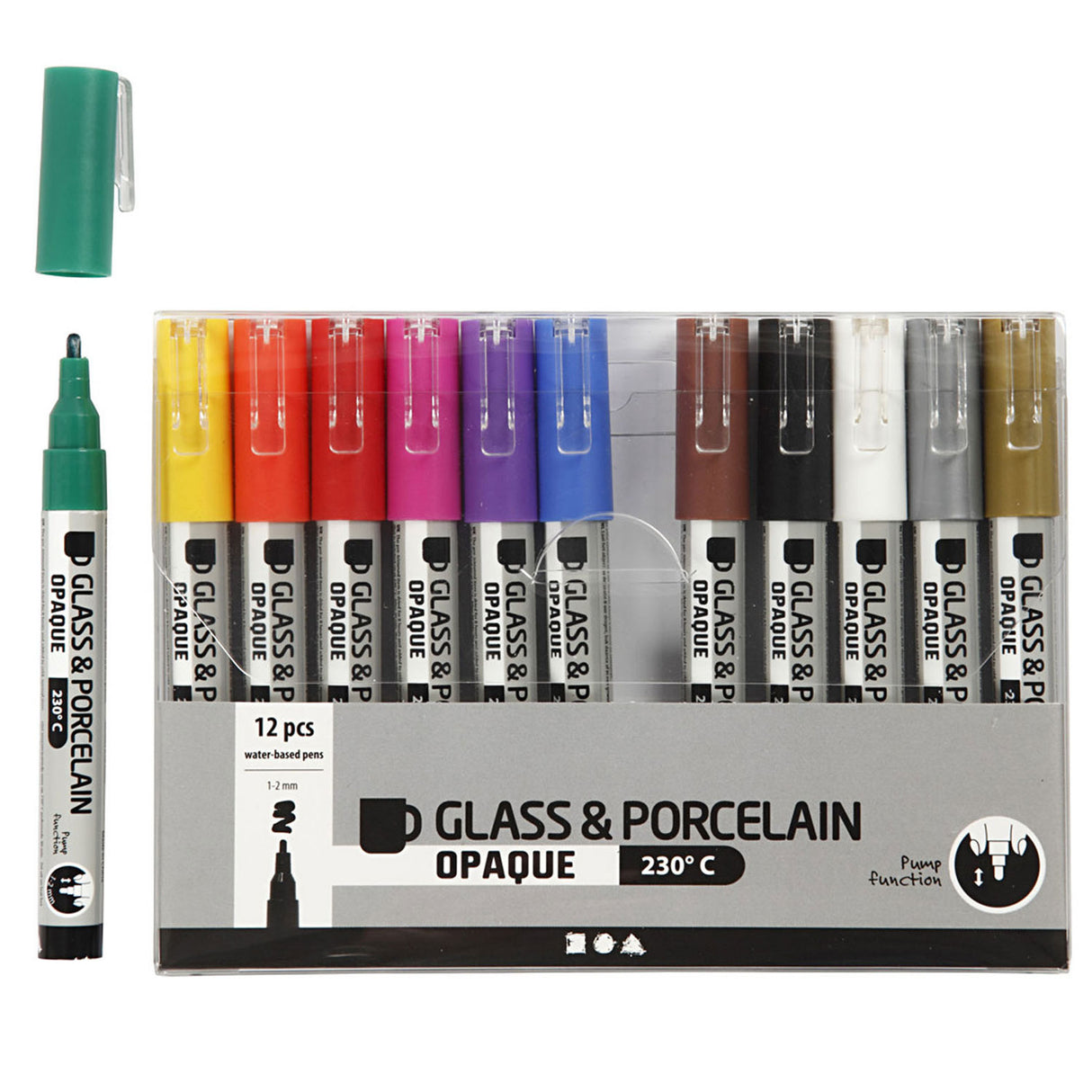 Kreativunternehmen https: www.cchobby.nl Glas-Porzellan-Marker-Liniendicke-1-2-mm-halbopak-verschiedene-Farben-12-teilig-1-Box