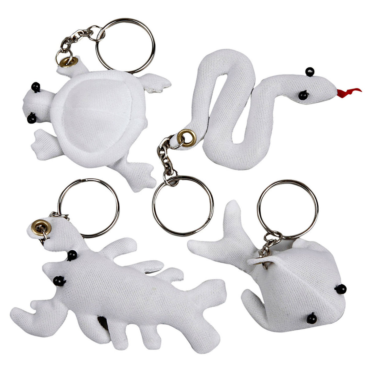 Creativ Company Dieren Keychains de Textiel, 4st.