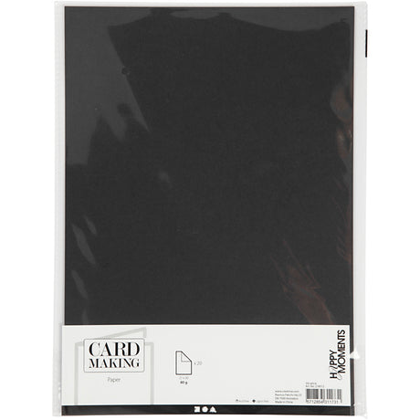 Creativ Firmenpapier, A4, Blatt 210x297 mm, 80 gr, schwarz, 20 Stück 1 Karton