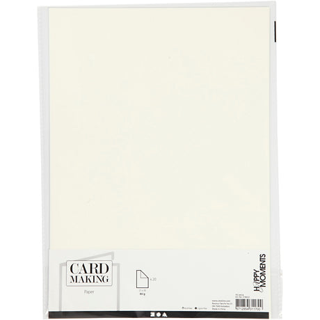 Creotime Papier gebrochenes Weiß A4 80gr, 20 Stk.