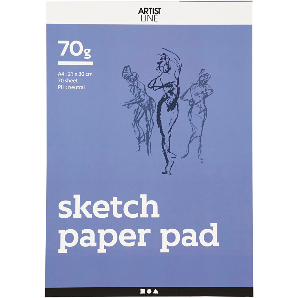 Sketch Block White A4 70gr, 70 ark