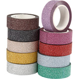 Glitter Tape Faarf, 10st.