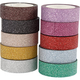 Glitter Tape Faarf, 10st.