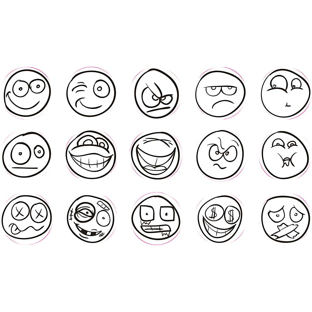 Creativ Company Deko-Kunststempel Smiley, 15 Stk.