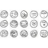 Creativ Company Deko-Kunststempel Smiley, 15 Stk.