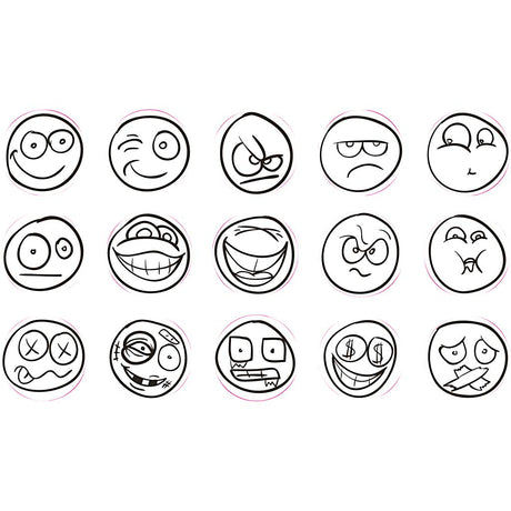 Creativ Company Deko-Kunststempel Smiley, 15 Stk.