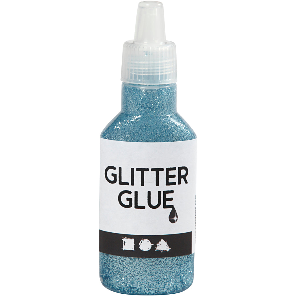 Kreativfirma Glitzer Kleber hellblau, 25ml