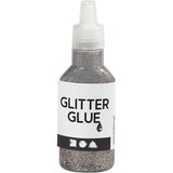 Creativ Company glitter lim sølv, 25 ml