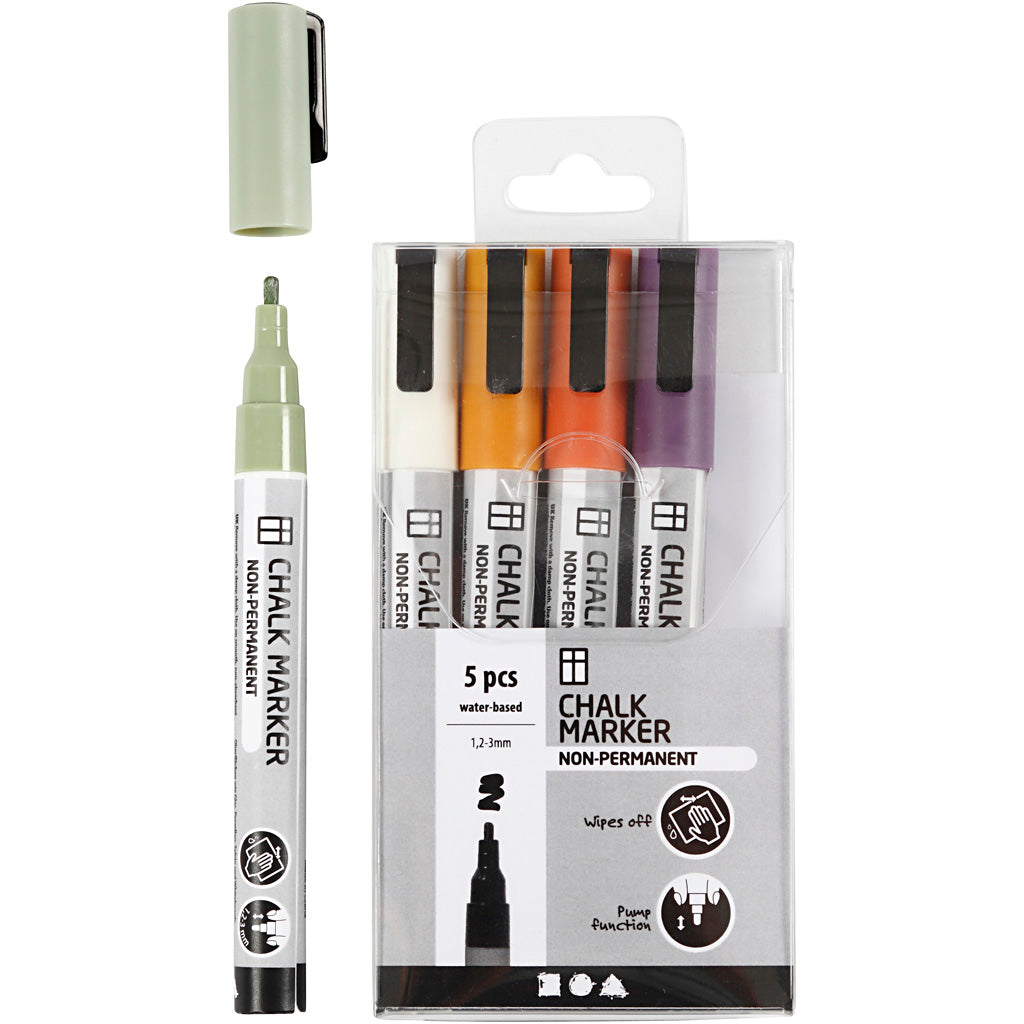 Creativ Company Krijt Markers Pastel Colors, 5st.