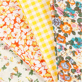 Patchwork fabric yellow 45x55cm, 4st.