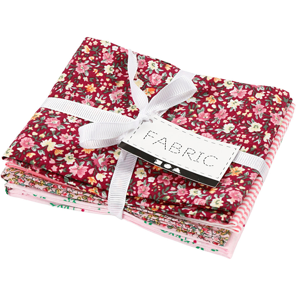 Patchwork Fabric Pink 45x55cm, 4st.