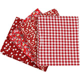 Creativ Company Patchworkstoff rot 45x55cm, 4 Stk.