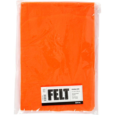 Creativ Company Hobby Filz Orange A4, 10 Blatt