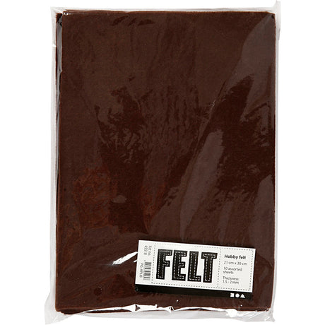 Creativ Company Hobbyfilz braun A4, 10 Blatt