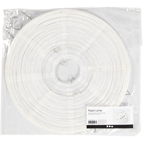Creativ Company Reispapierlampe weißer Tropfen, 27cm