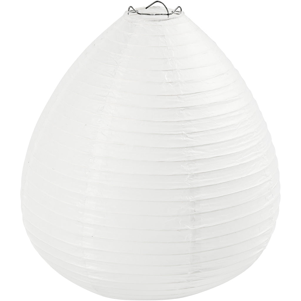 Creativ Company Reispapierlampe weißer Tropfen, 27cm