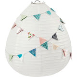 Creativ Company Reispapierlampe weißer Tropfen, 27cm